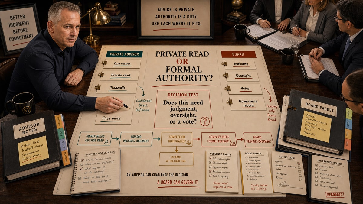 Comparison dossier for Private Advisor vs Board of Directors.