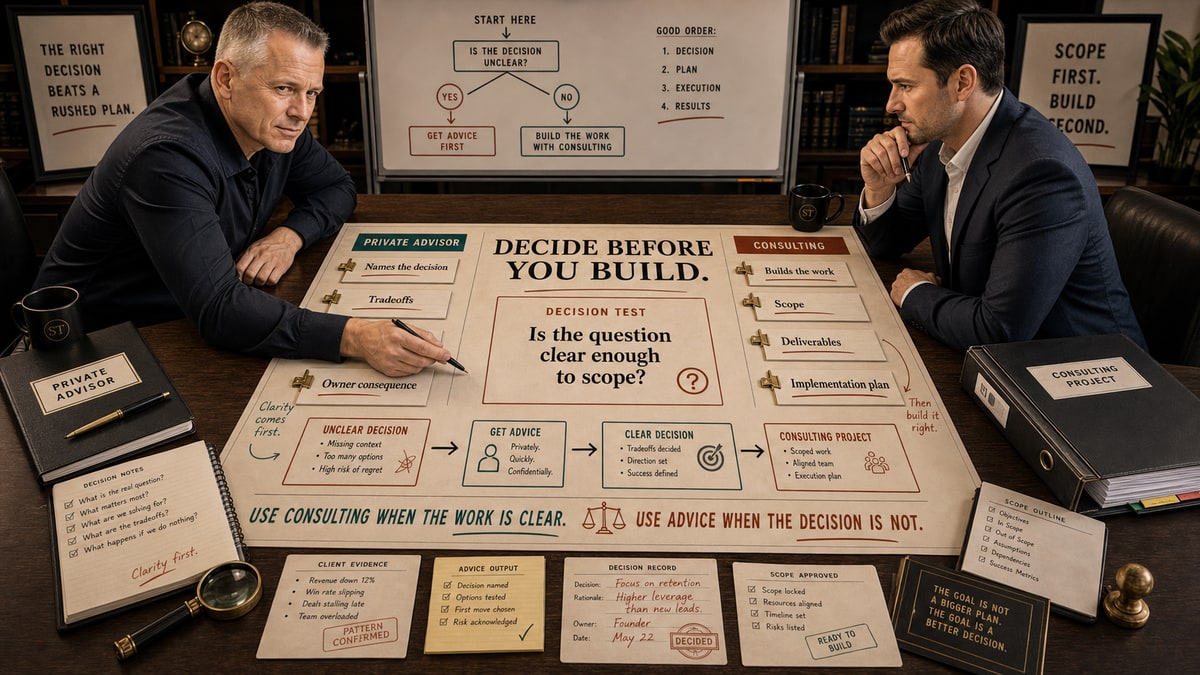 Comparison dossier for Business Coach vs Consultant.