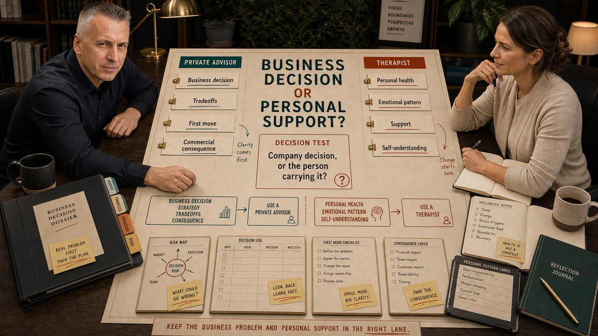 Comparison dossier for Private Advisor vs Therapist.