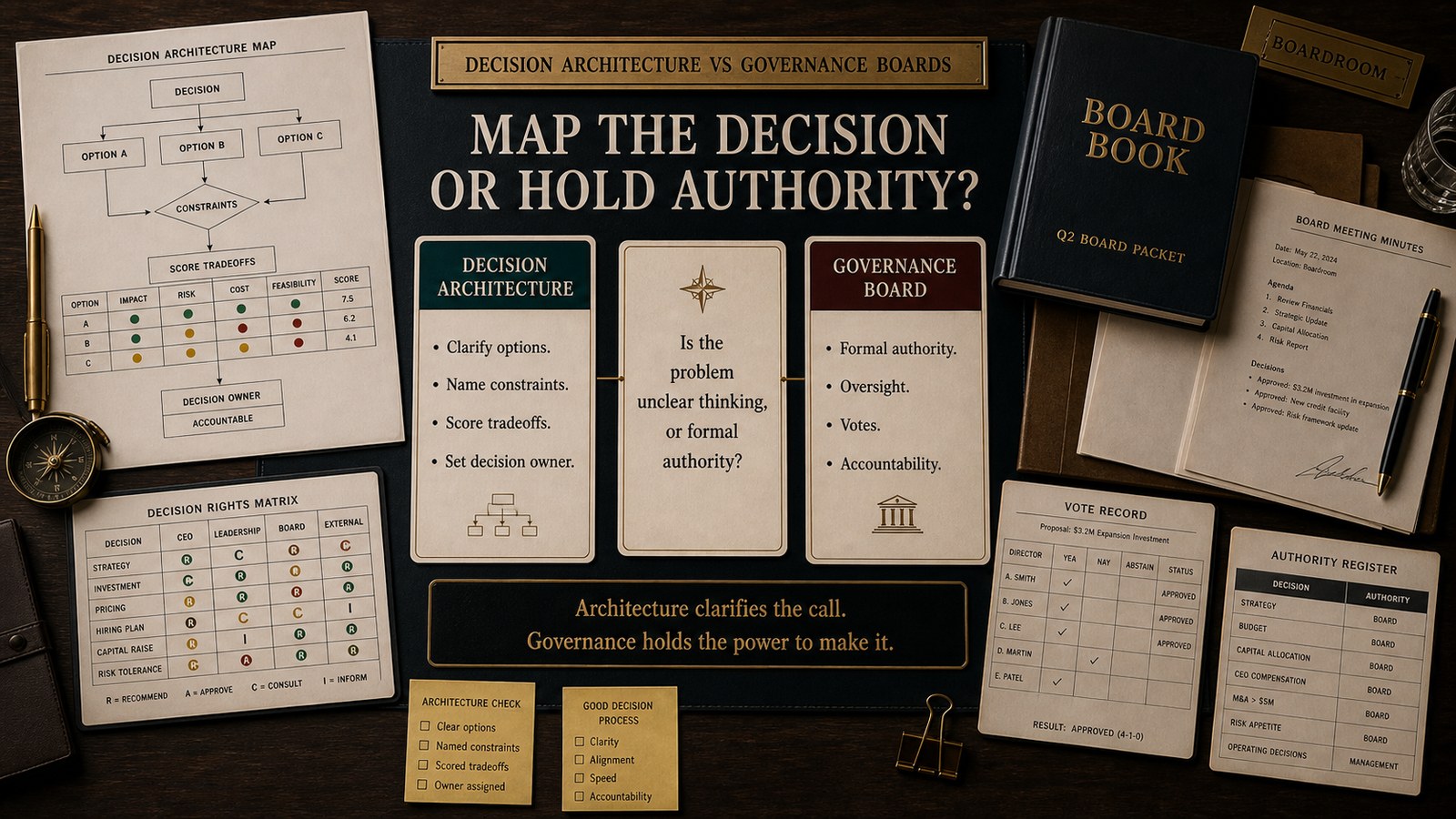 Owner Coaching vs Governance Boards decision visual