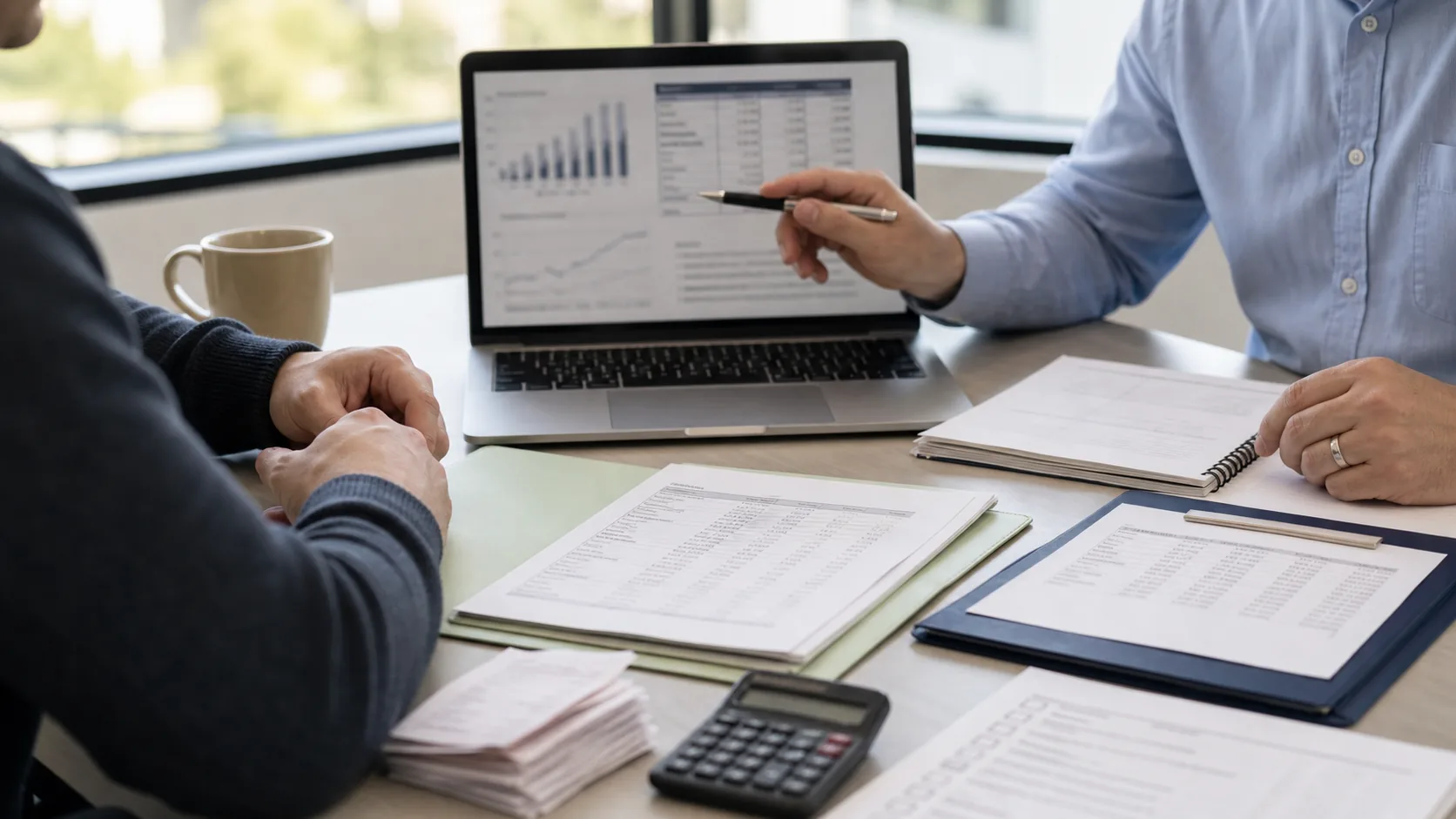 Owner and advisor review cash forecast, repayment pressure, and control terms before choosing debt or equity.
