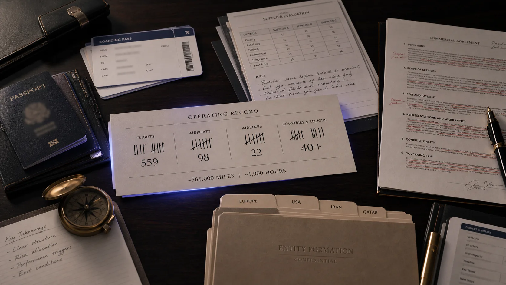 Route-safe travel ledger showing archived international flight proof