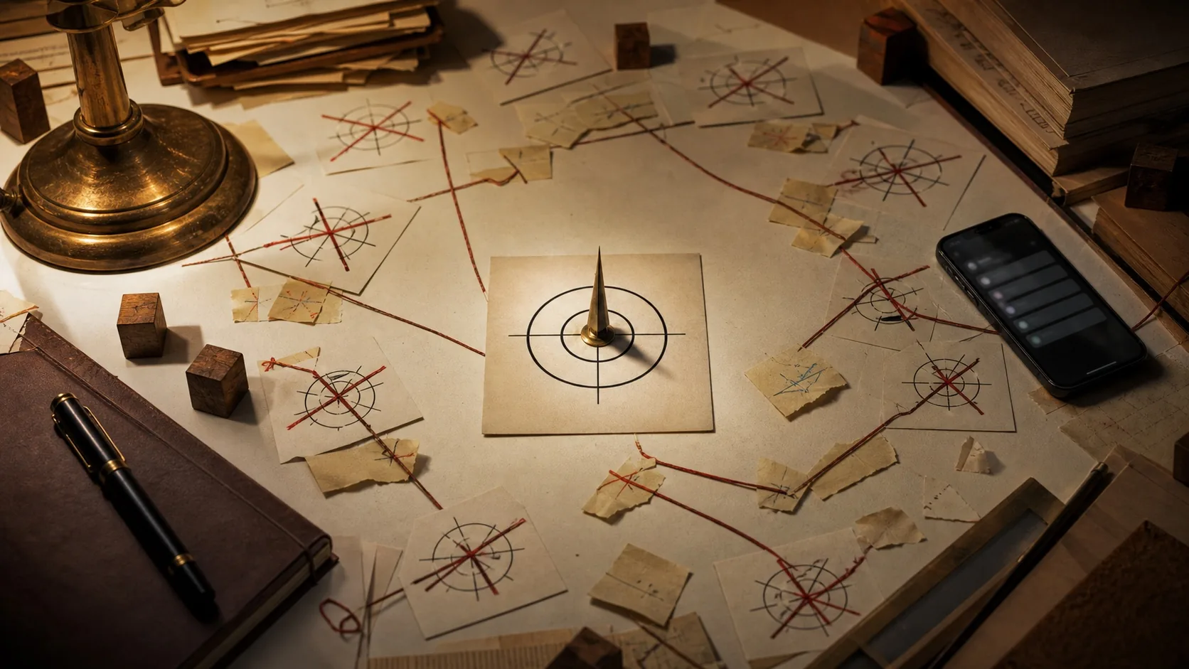 An editorial field-note visual for the one real target surrounded by false targets.