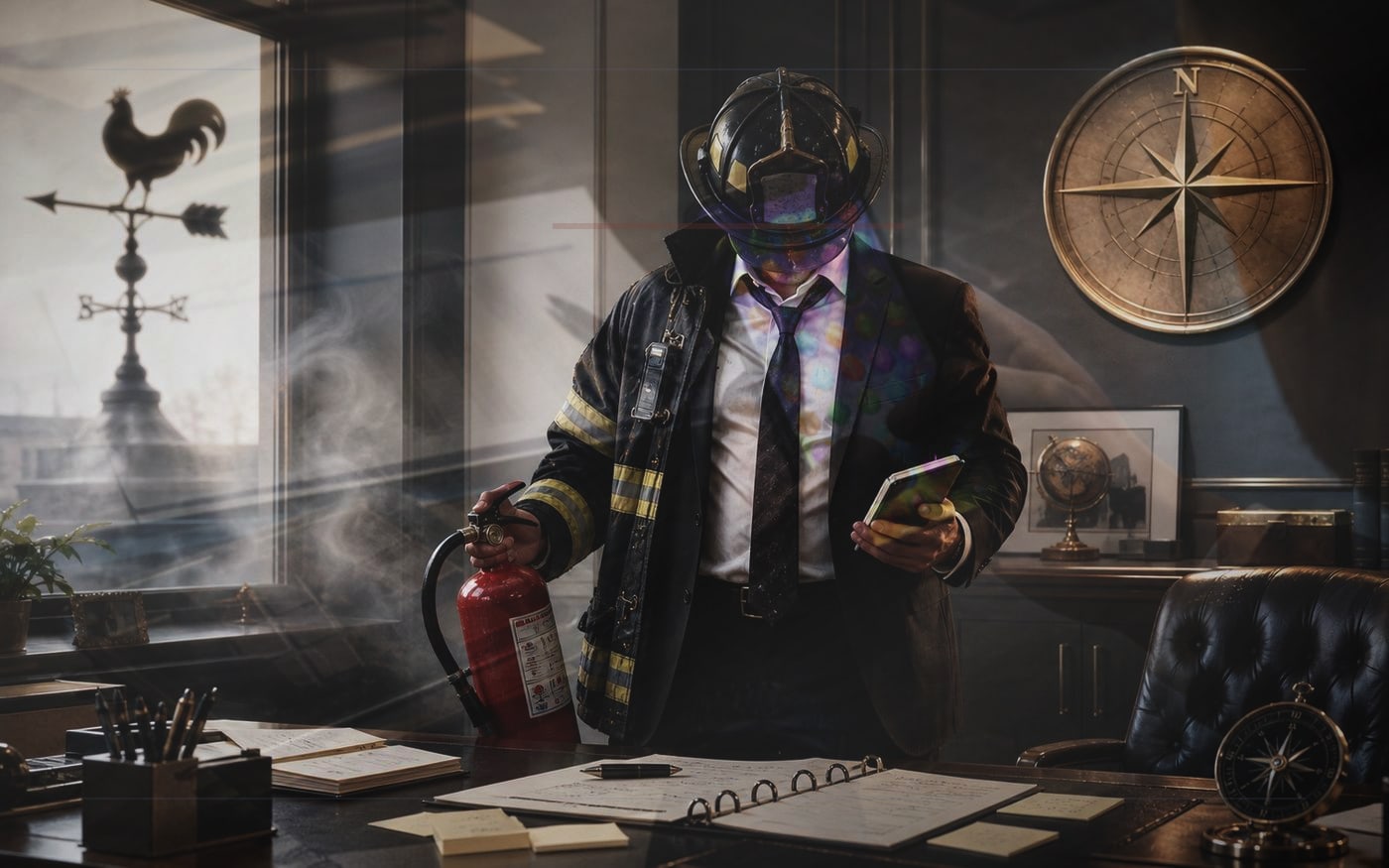 I Escape Into Small Dopamine While The Business Waits detail visual: This is not a character insult. It is an operating sequence: pressure, escape, relief, delayed consequence. Replace the first escape window with a ten-minute task and a planned reward after completion.