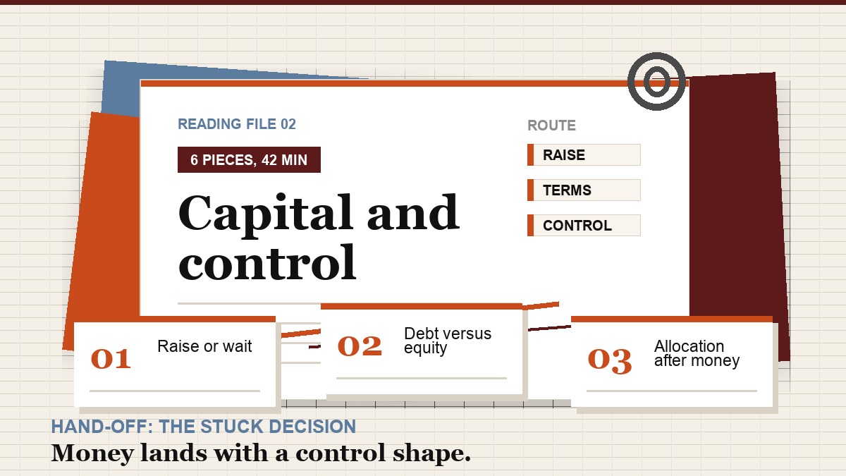 Decision Path card for capital and control stakes.
