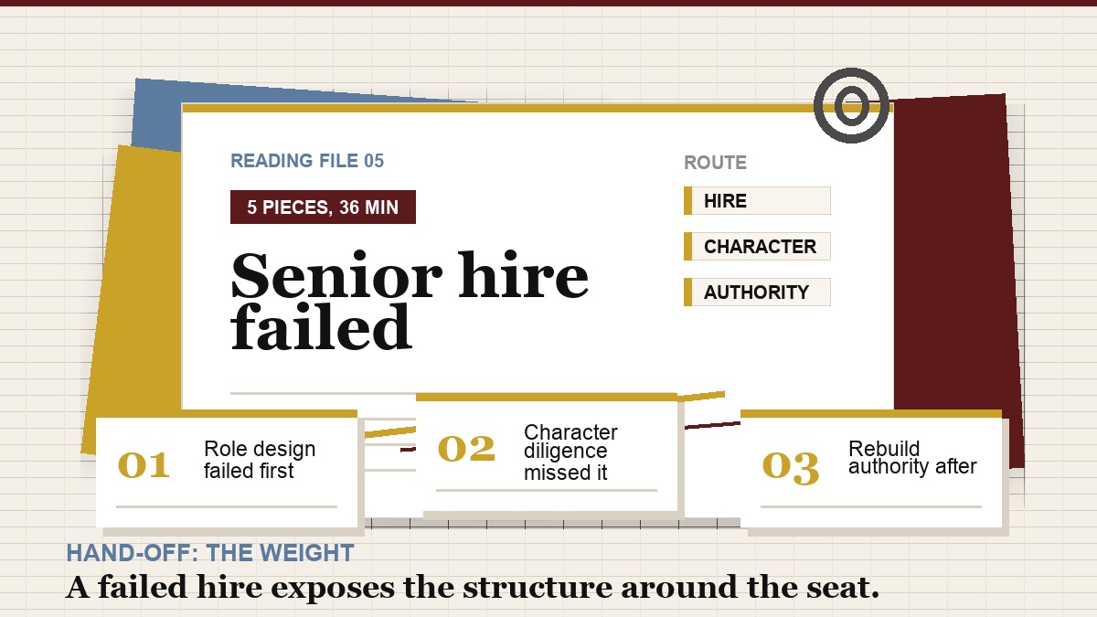 Decision Path card for a failed senior hire.